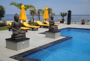 Villa with staff on Bali