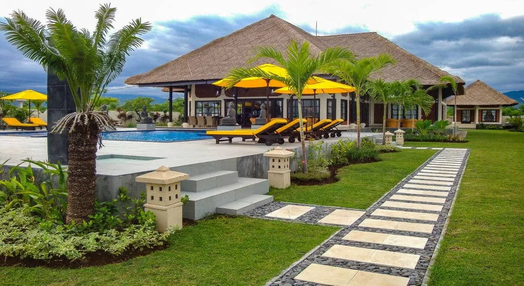 villa op Bali aan het strand. villa op Bali aan het strand